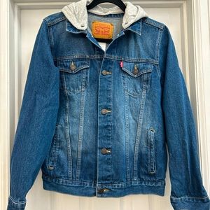 Levi's Boys' Big Denim Trucker Jacket, Pacific/Hooded
